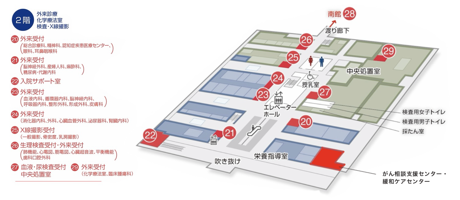 院内マップ本館2階